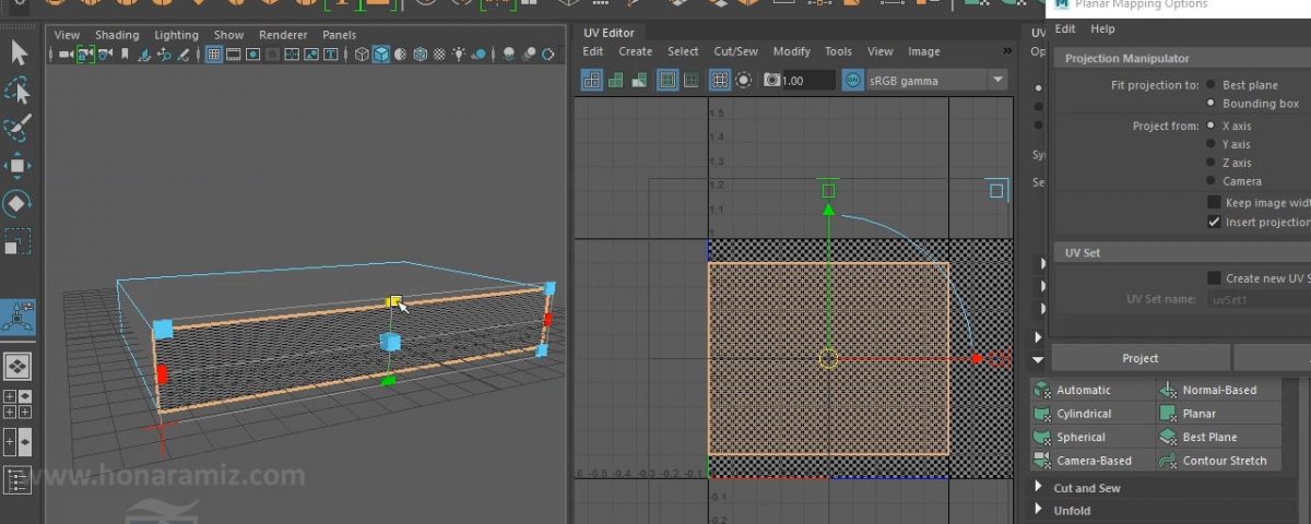 آموزش فارسی یو وی در مایا