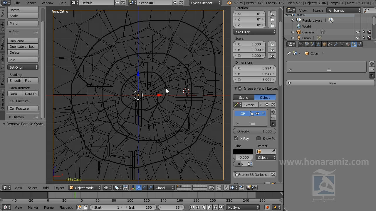 خرد کردن اشیا بلندر blender fracture tutorial
