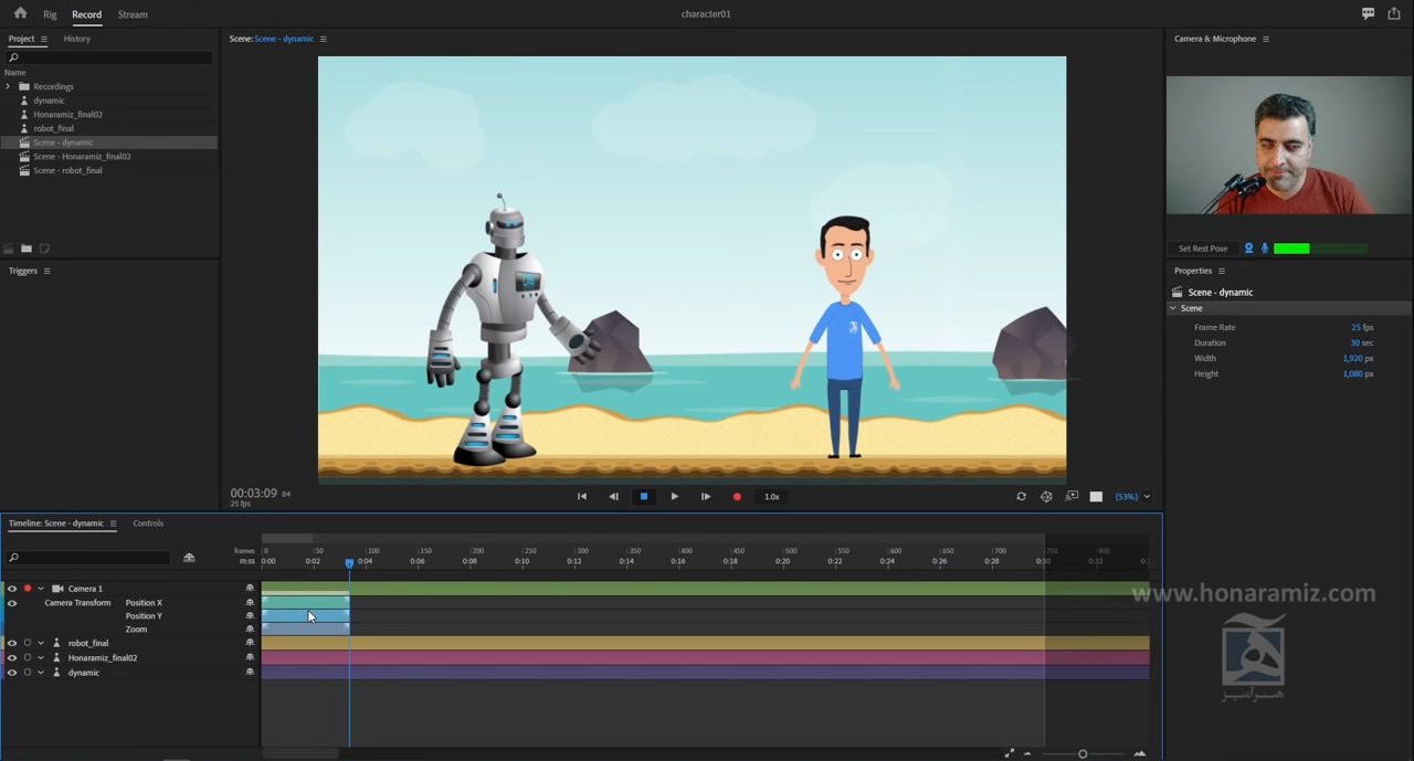 اتصال بین after effects و character animator