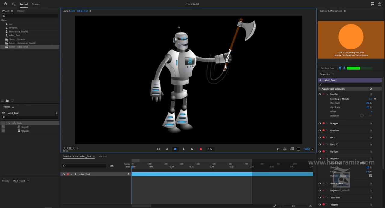 ریگ کاراکتر دوبعدی در Adobe character animator