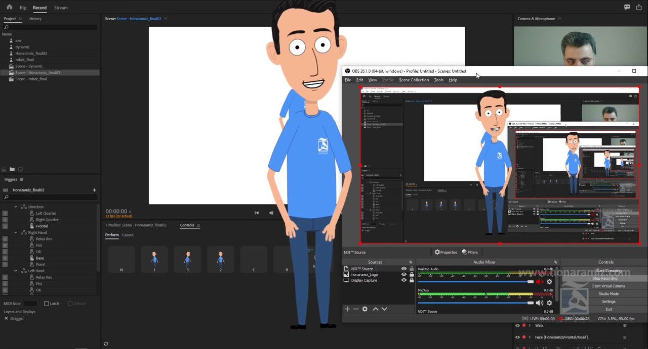آموزش استریم character animator