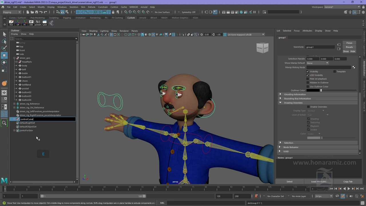 Face rigging در Maya