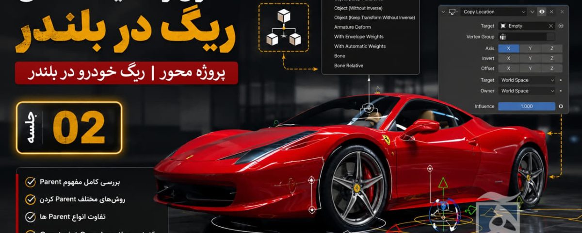 آموزش ریگ در بلندر blender جلسه دوم رایگان